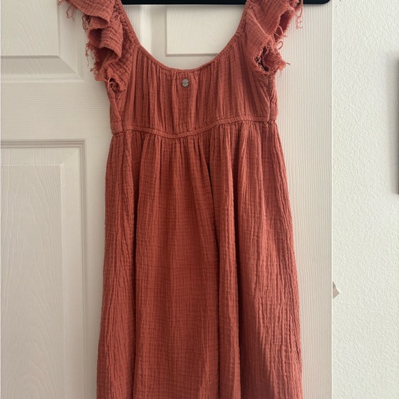 Roxy Ruffled Sleeve Rust Dress - Picture 6 of 6
